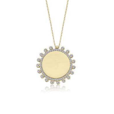 Zirkonia Gravurkette Sun