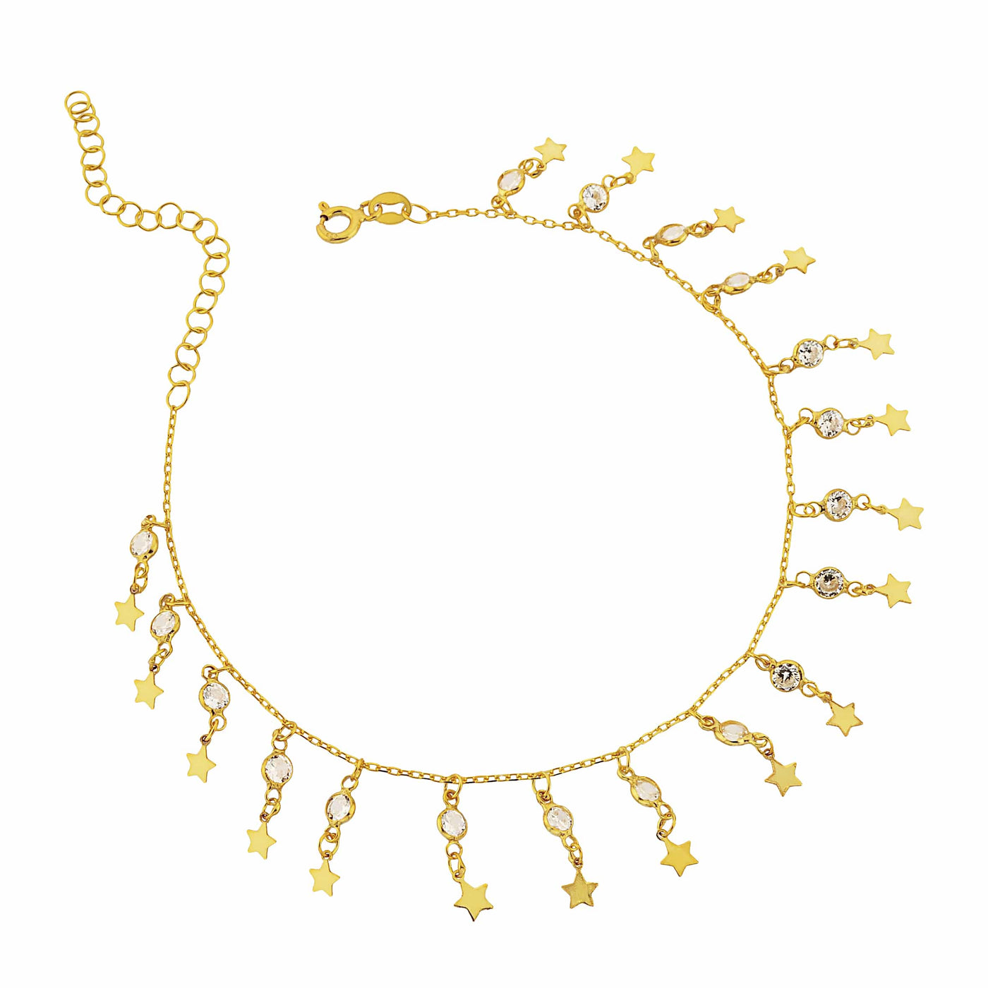 Star X Zirkonia Anklet