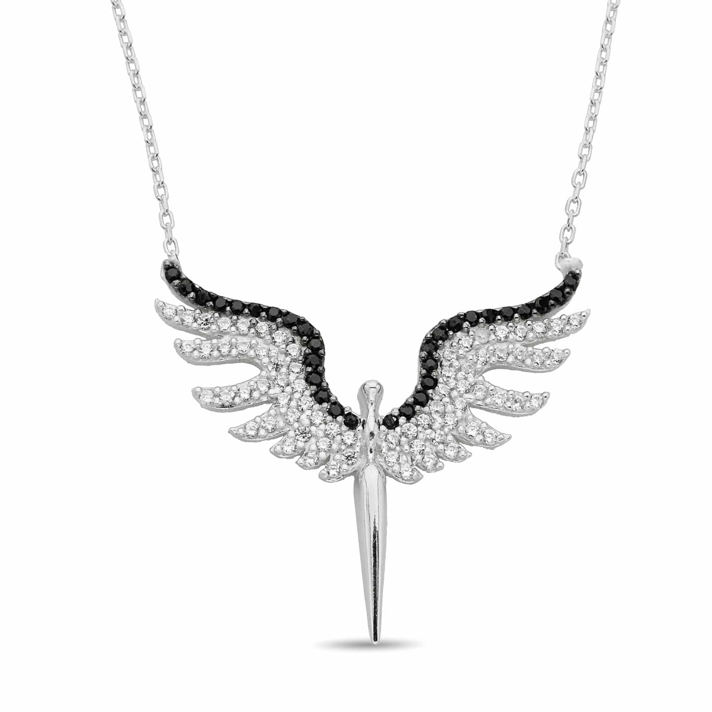 Schutzengels Kette Black Stones