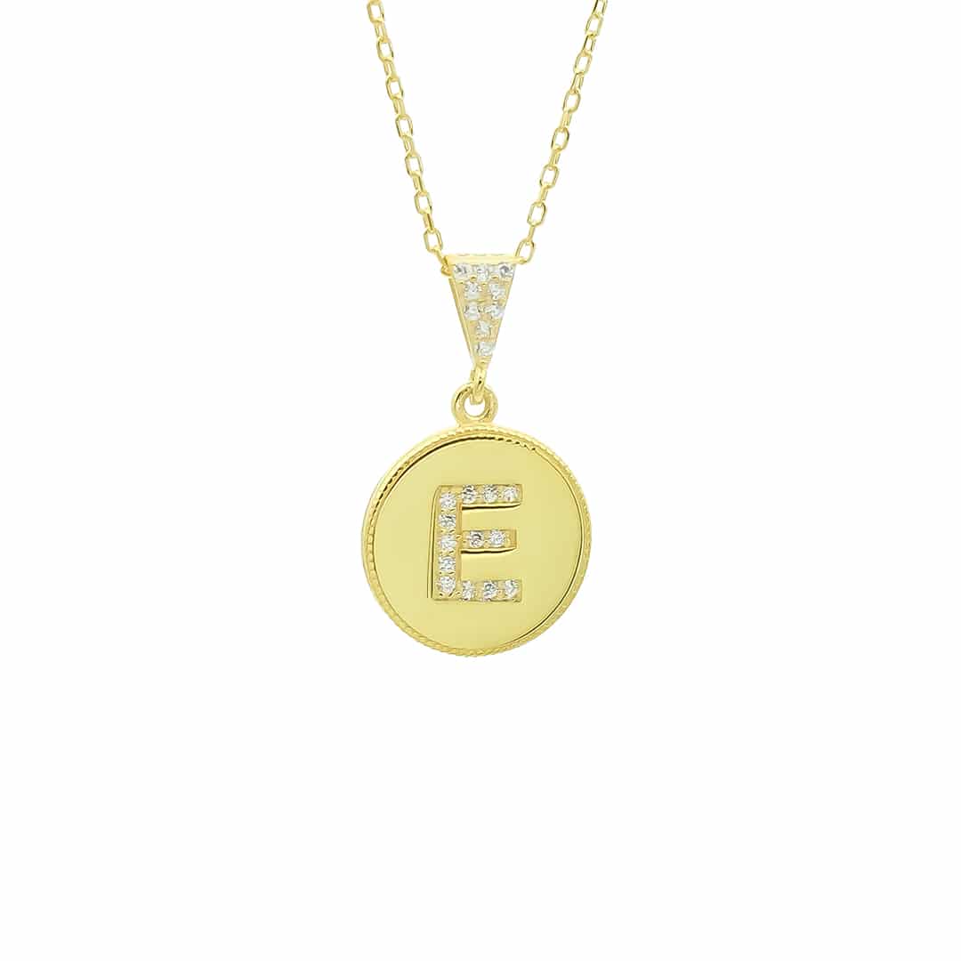 Zirkonia Circle Buchstaben Halskette