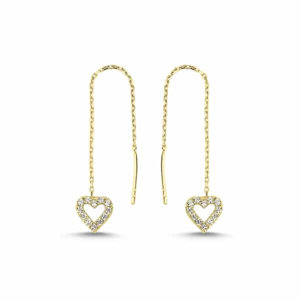 Heart Threader Earrings