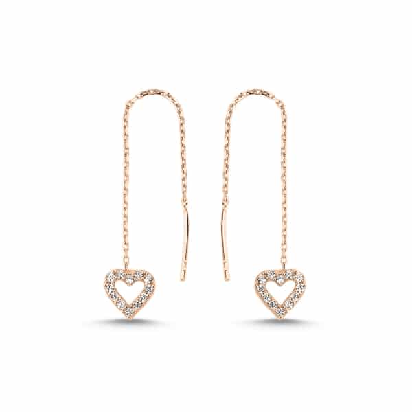 Heart Threader Earrings