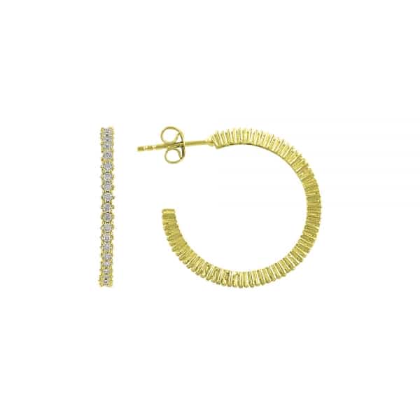 White Line Eternity Hoop Earrings