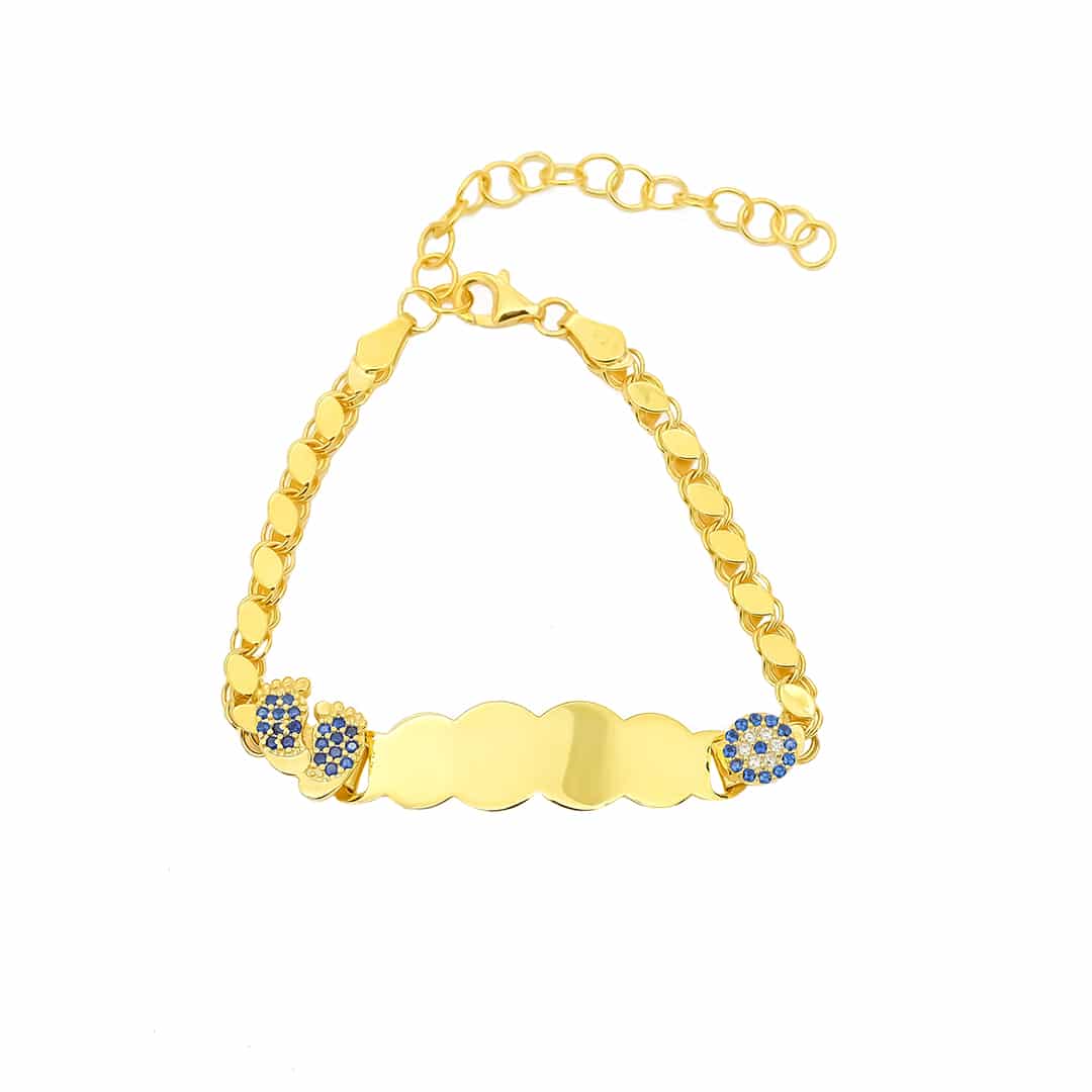 Gersten Blue Zirkonia Kinder Namensarmkette