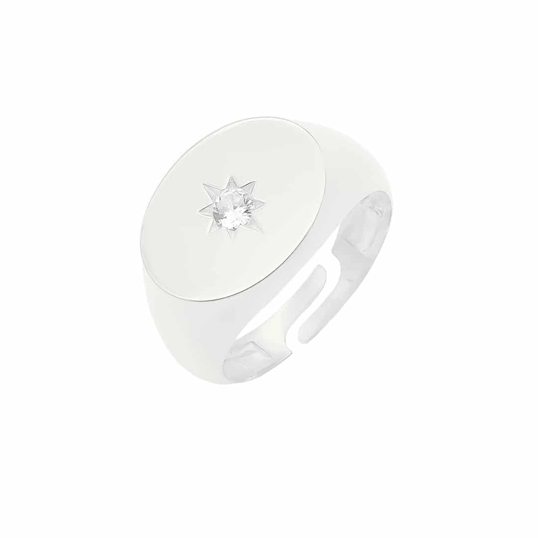 Pole Star Solitaire Ring