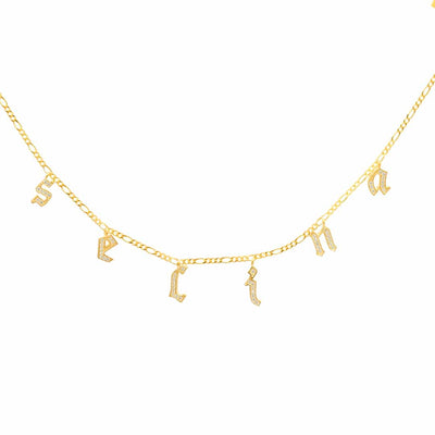 Chocker Namenskette Mit Zirkonia Gothic