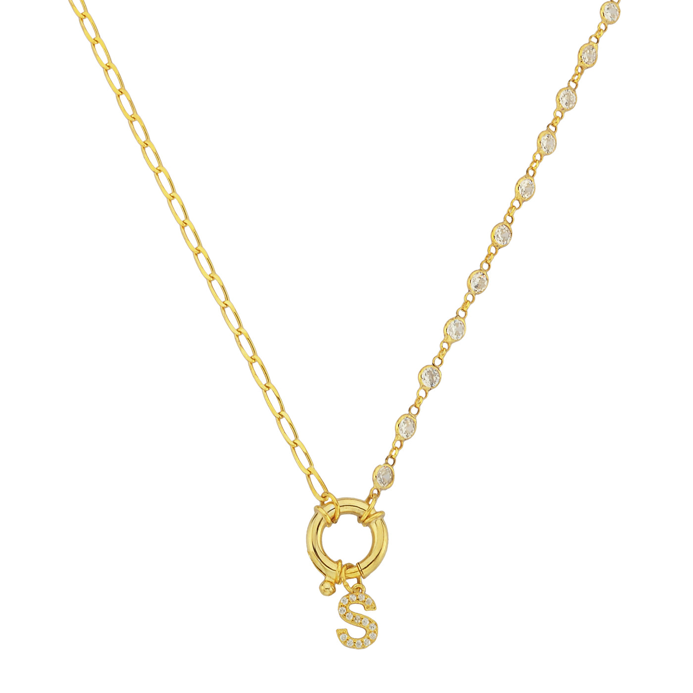 Chain Design Diamond Zirkonia Buchstaben Halskette