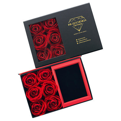 Herz Gravur Set mit Rosenbox