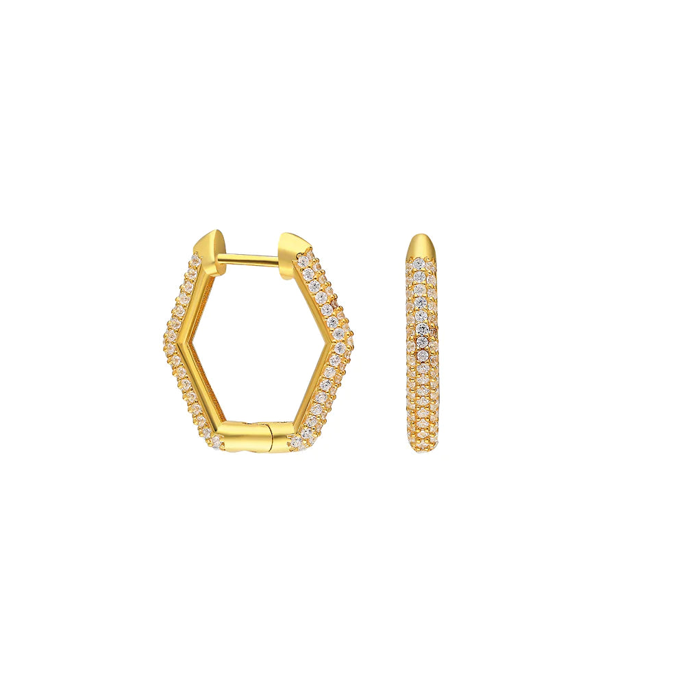 HEXAGON ZIRKONIA OHRRING