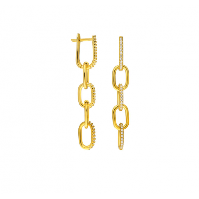 Rounded Zirkonia Anker Earring