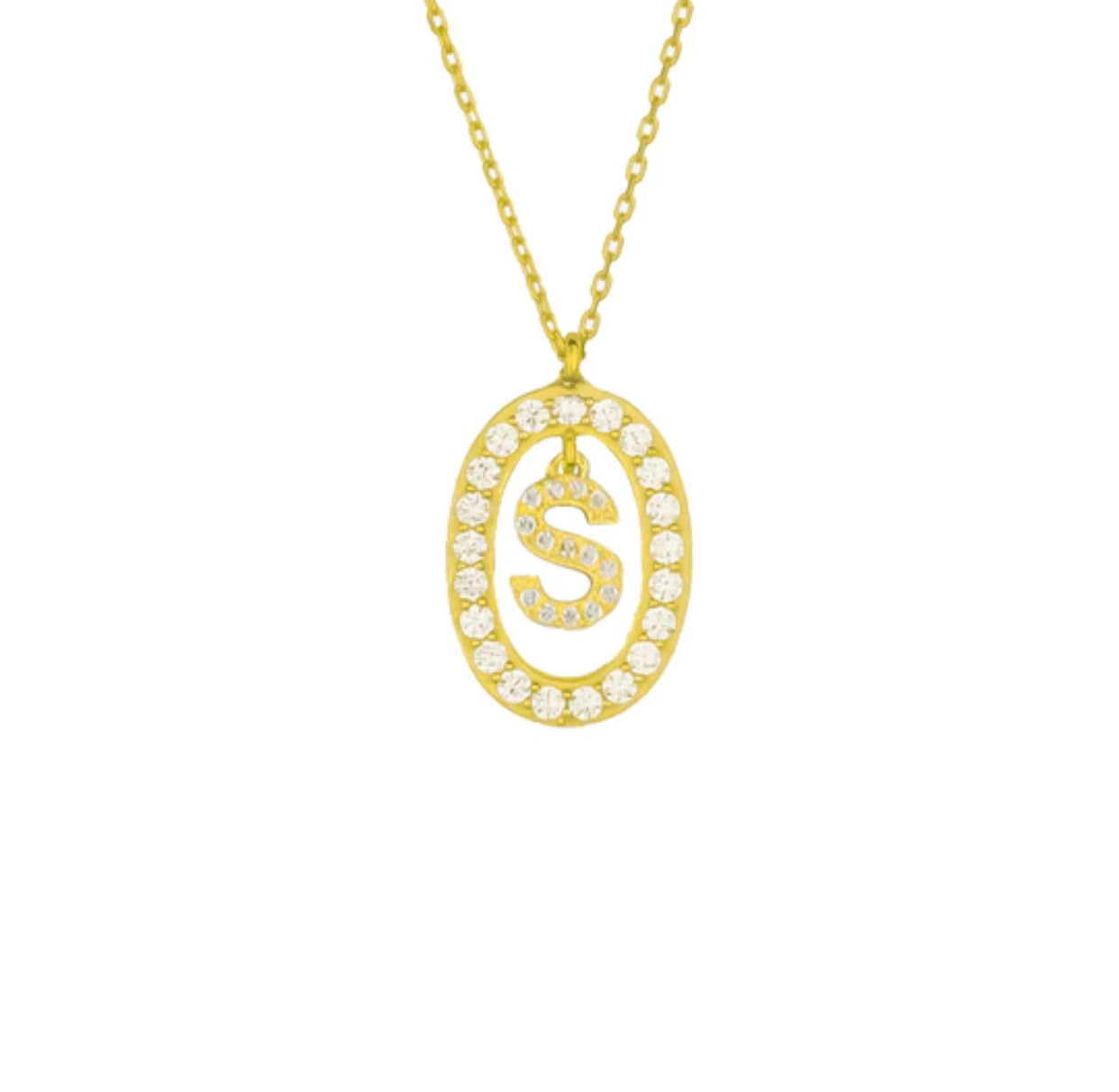 OVAL ZIRKONIA BUCHSTABEN KETTE