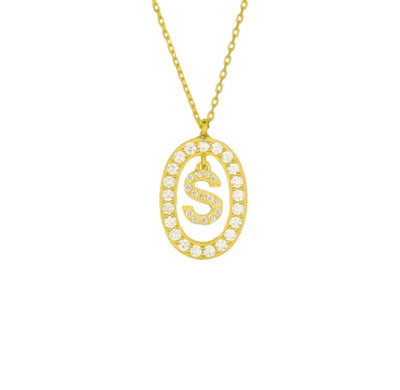 OVAL ZIRKONIA BUCHSTABEN KETTE