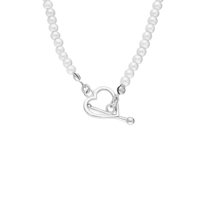 PERLEN HERZ CHAIN HALSKETTE