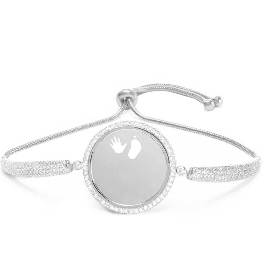 Zirkonia Gravurarmband Baby Hand&Fuß